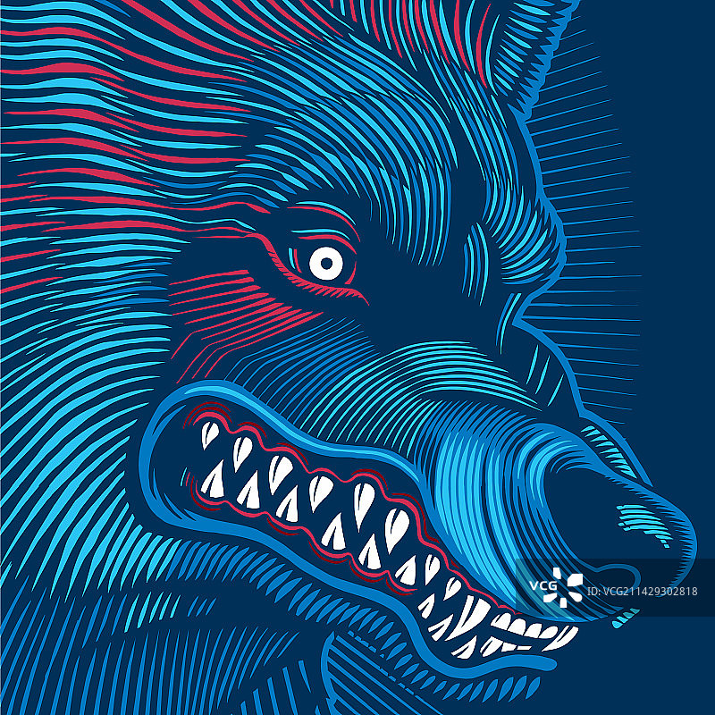 彩色狼图片素材