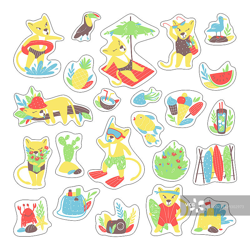 一套以母狮为主题的贴纸，2023年2月27日图片素材