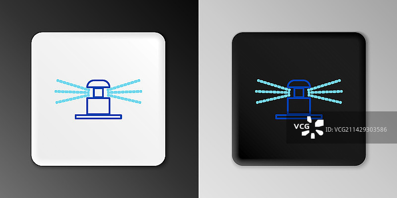 自动灌溉喷淋器线性图标图片素材