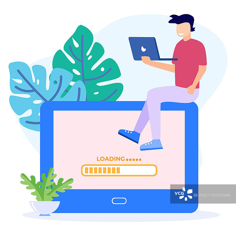 加载中的卡通人物图案图片素材