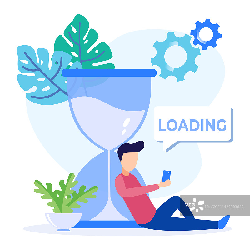 加载中的卡通人物图案图片素材