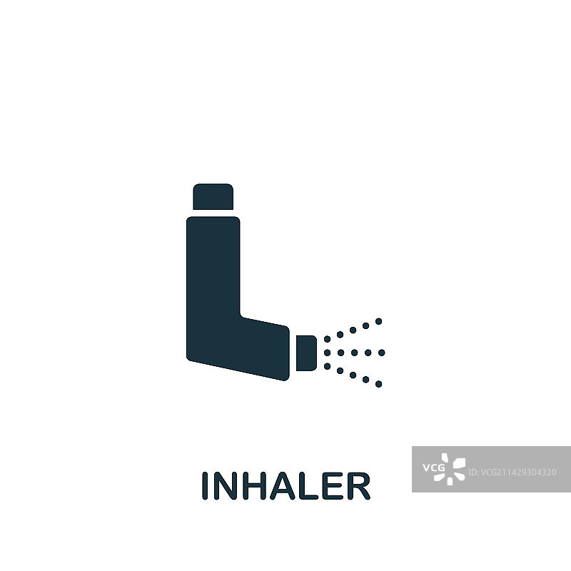 药房的吸入器单色简约标志图片素材