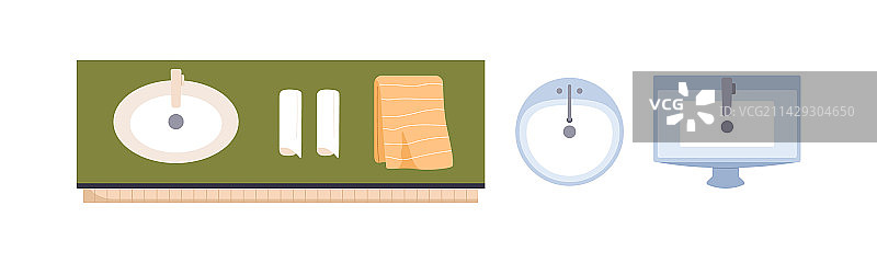 俯视洗脸盆设计图片素材