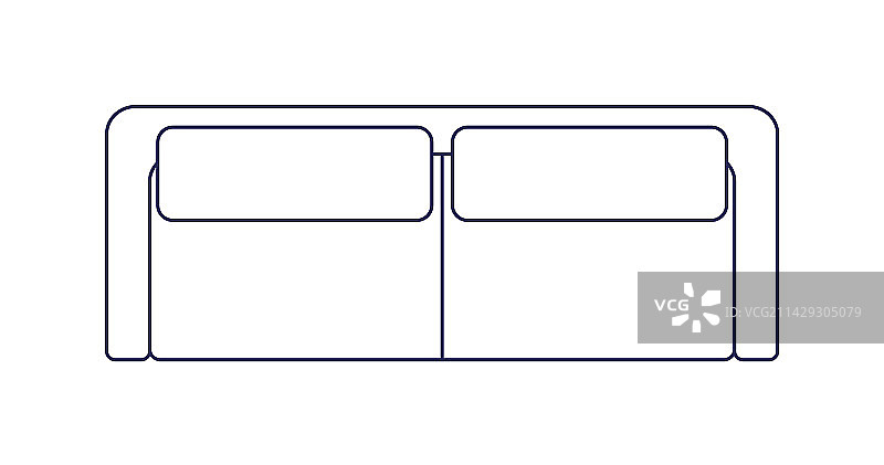 带轮廓的客厅沙发设计顶视图图片素材