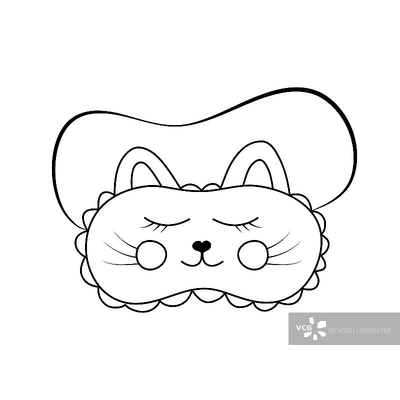 手绘猫咪造型可爱睡眠眼罩图片素材
