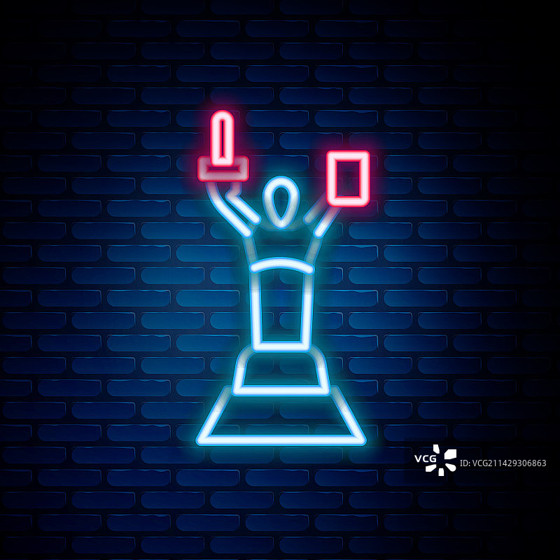 发光的霓虹灯祖国母亲纪念碑图片素材