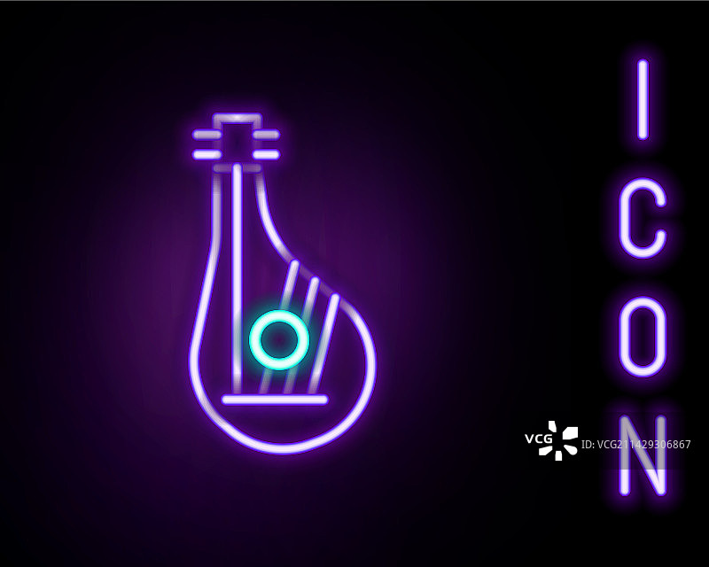 发光霓虹灯乌克兰传统乐器图标图片素材