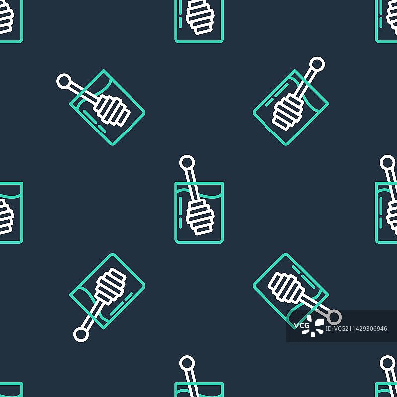 蜂蜜勺线条图标，无缝隔离图片素材