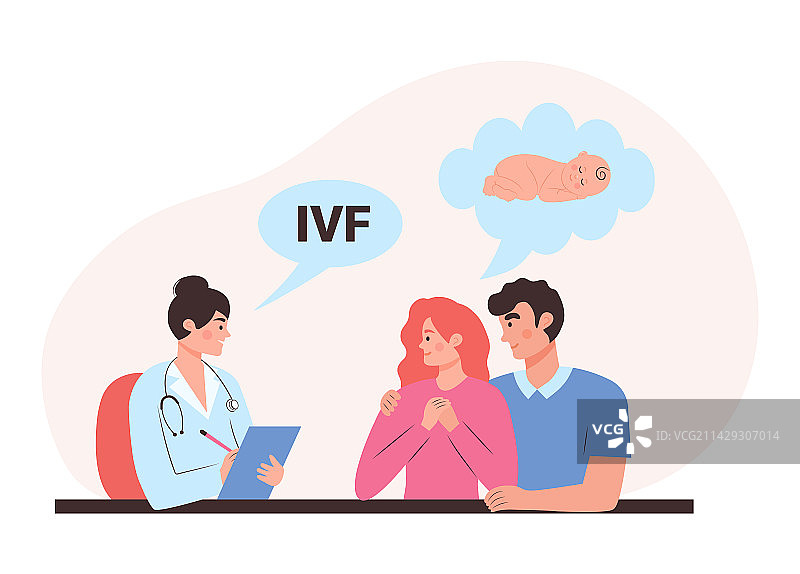 年轻的不孕夫妇咨询医生图片素材