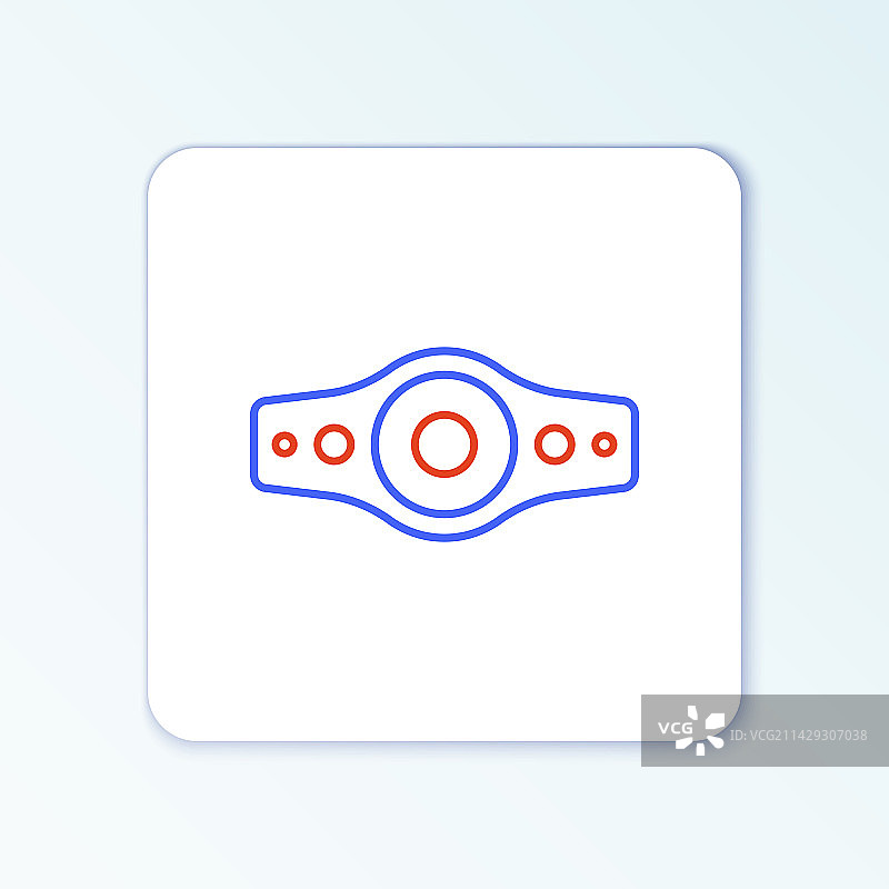 摔跤冠军腰带线性图标图片素材