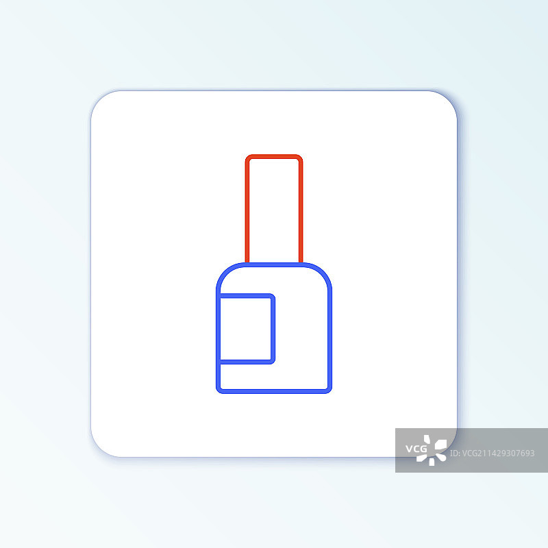 白色背景上的线条指甲油瓶图标图片素材