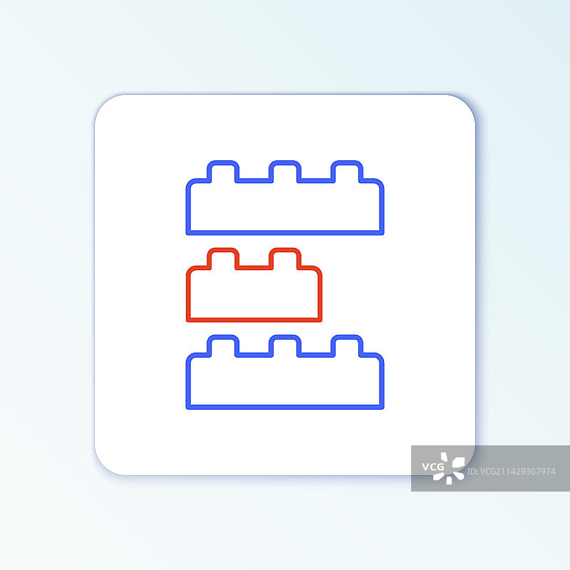 儿童玩具积木砖线条图标图片素材