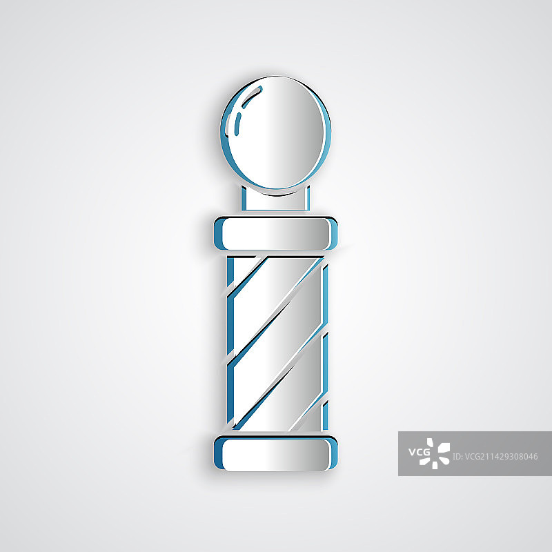 剪纸风理发店灯柱图标图片素材