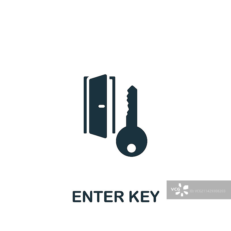 单色简约回车键图标图片素材