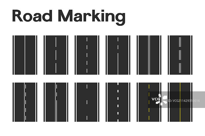 道路标线分隔线设置（横版）图片素材