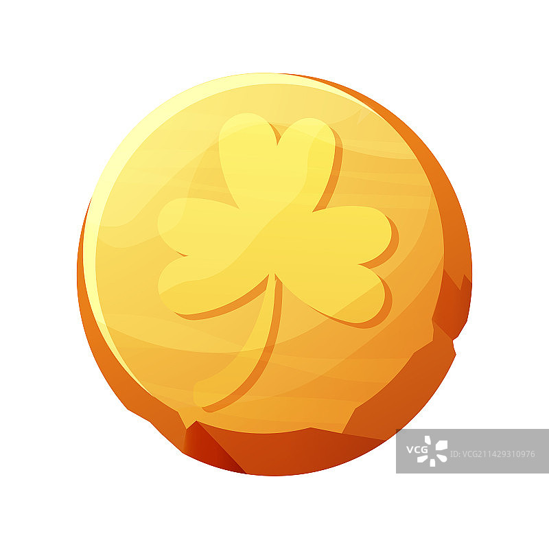 带幸运三叶草标志的爱尔兰金币图片素材
