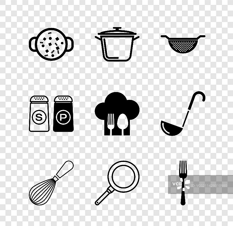 锅中浓汤厨房滤锅打蛋器套装图片素材