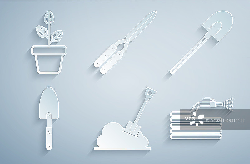 园艺铁锹小铲子组合图片素材