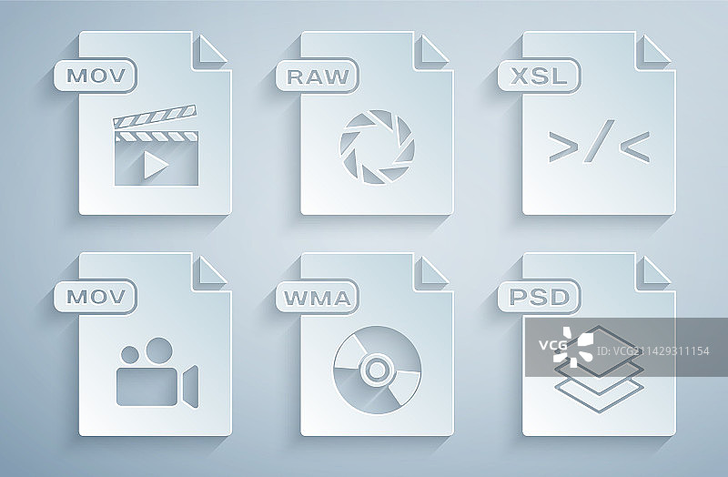 WMA文件文档XSL MOV PSD RAW图标素材图片素材