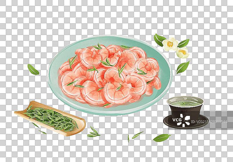 杭州特色美食之龙井虾仁图片素材