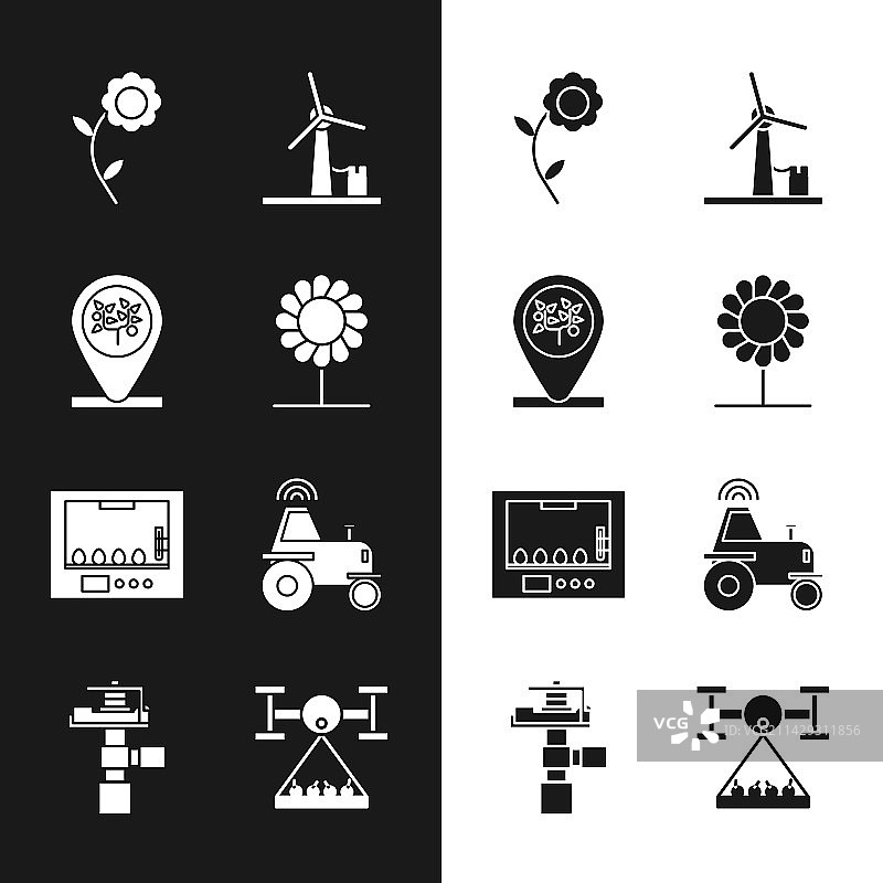 花卉、地点和风力发电机图片素材