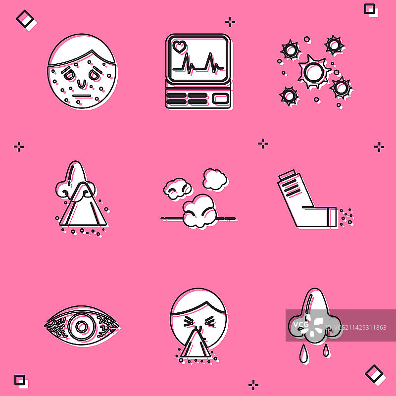 带有牛皮癣或湿疹的面部监测器图片素材