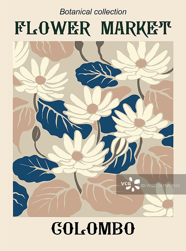 科伦坡花卉市场抽象海报图片素材