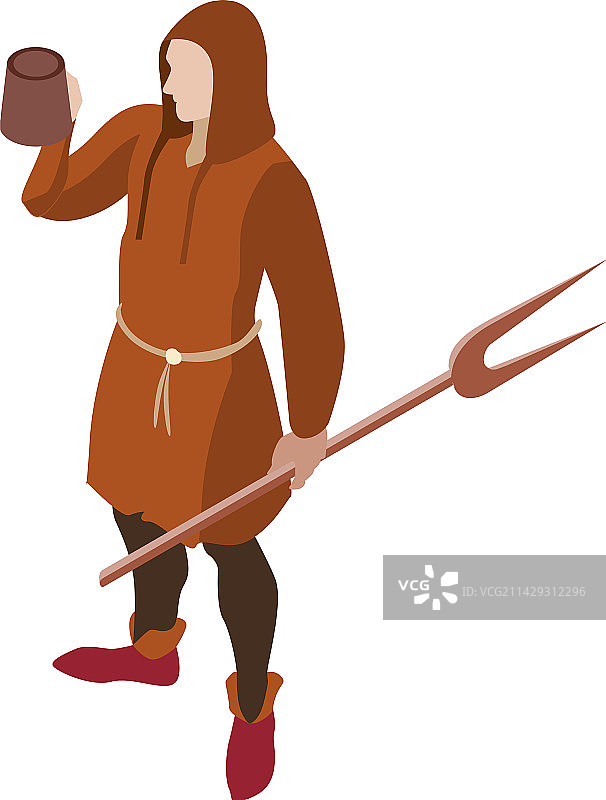 2.5D中世纪农民场景图片素材