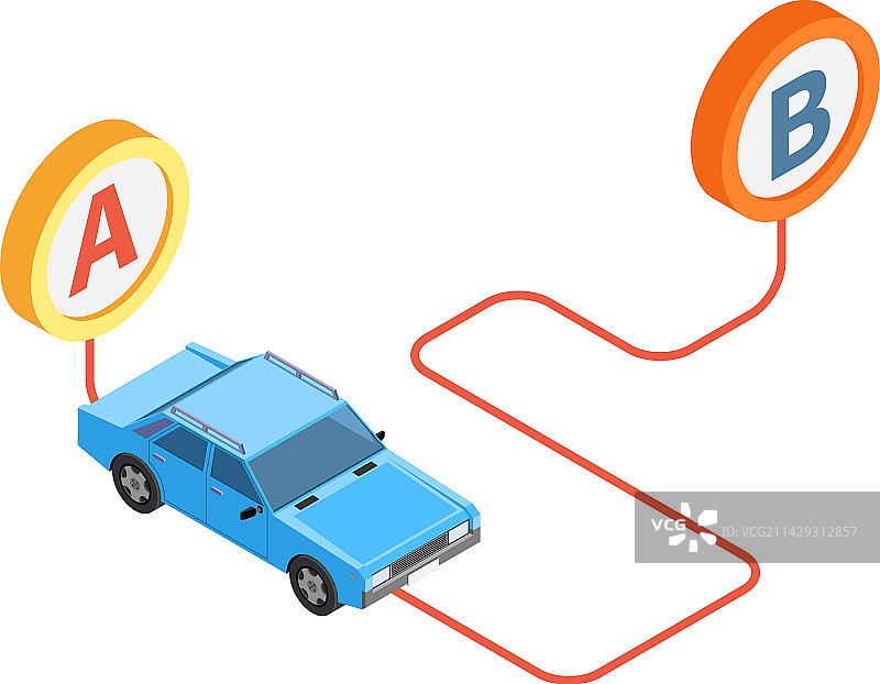 汽车共享路线组合图片素材