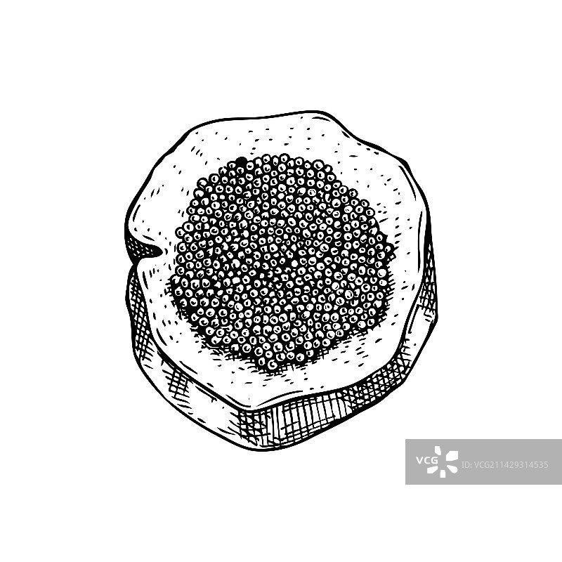 手绘面包鱼子酱图片素材
