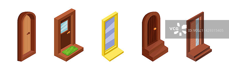 铰链式入口或出口门2.5D合集图片素材