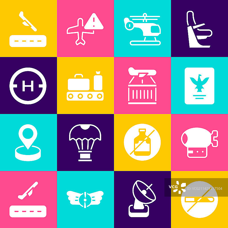 禁止吸烟：飞艇、护照和直升机图片素材