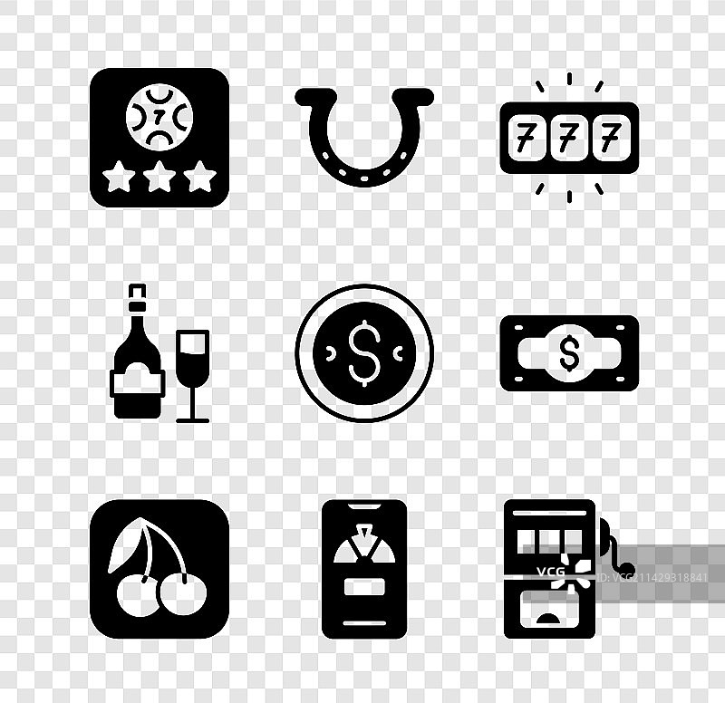 在线扑克桌游戏马蹄铁老虎机图片素材