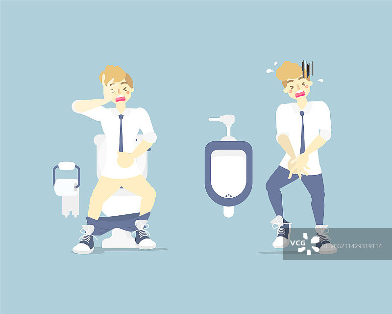 男人腹泻便秘图片素材