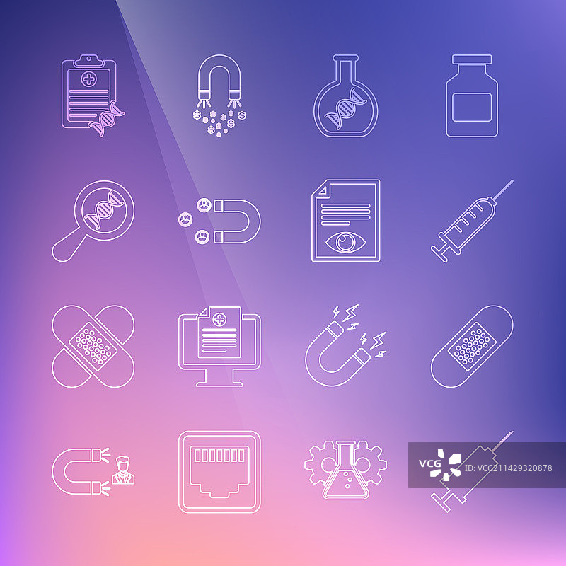 注射器绷带石膏DNA研究组合图片素材