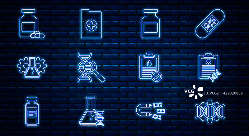 带DNA的基因工程剪贴板线条图标图片素材