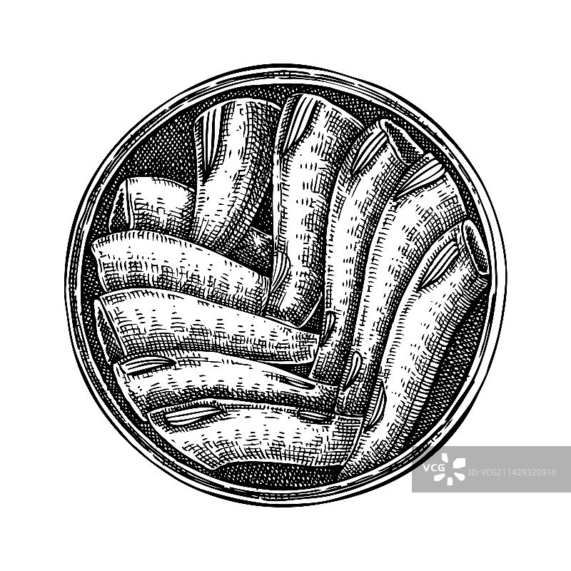 手绘橄榄油沙丁鱼罐头图片素材