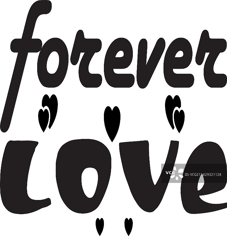 永恒的爱黑色字母引言图片素材