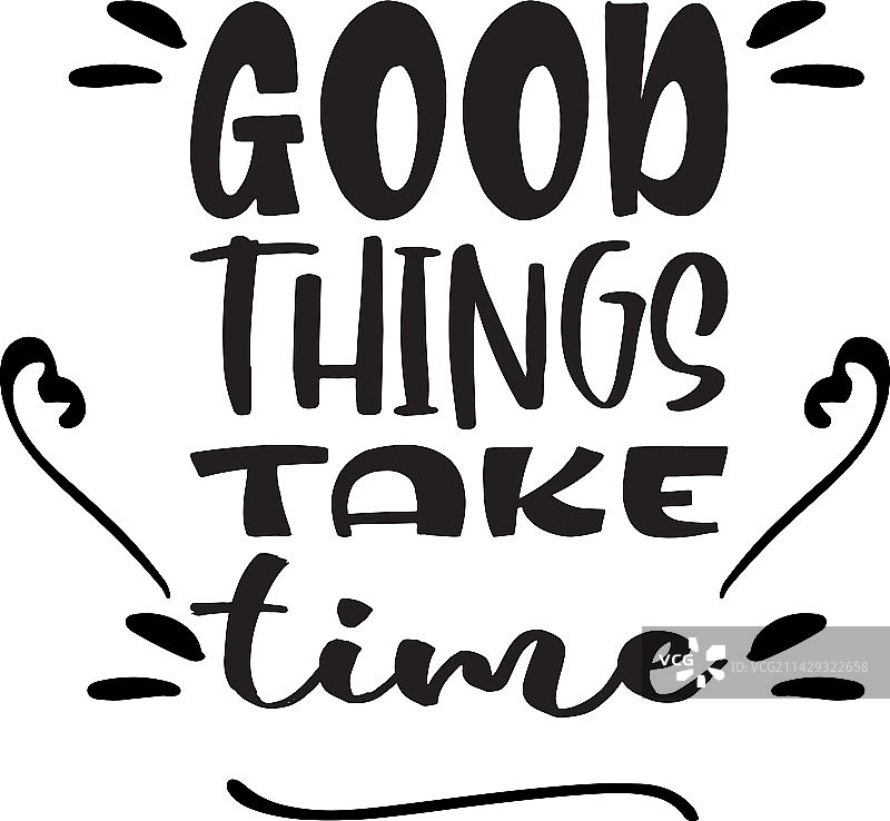 美好的事物需要时间黑色字体引言图片素材