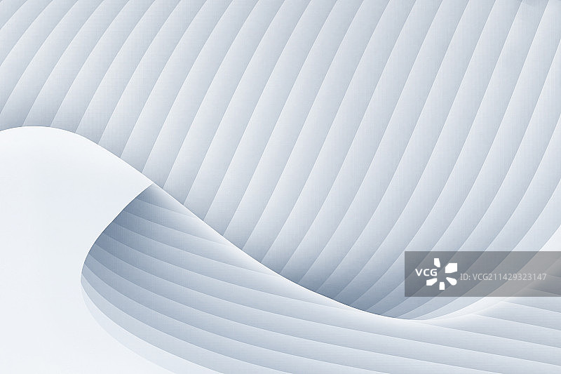 3D渲染白色波形曲面质感抽象条纹纹理背景图片素材