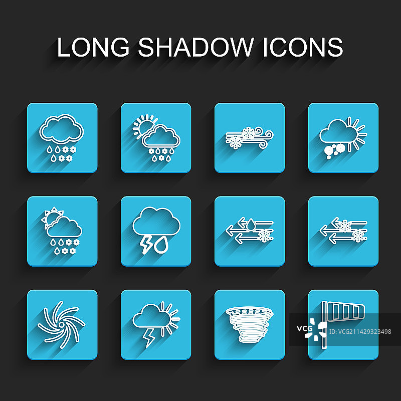 龙卷风暴风雪雨云线条组合图片素材