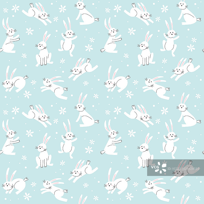 简约时尚复活节兔子图案图片素材