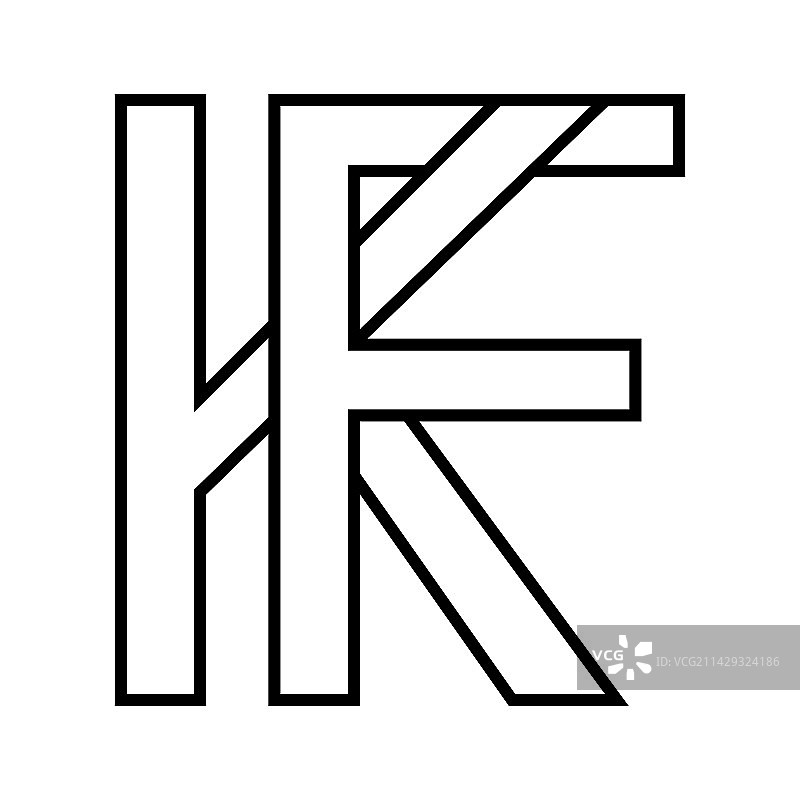 KF FK双字母标志logo图片素材