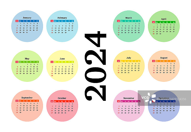 2024年日历图片素材