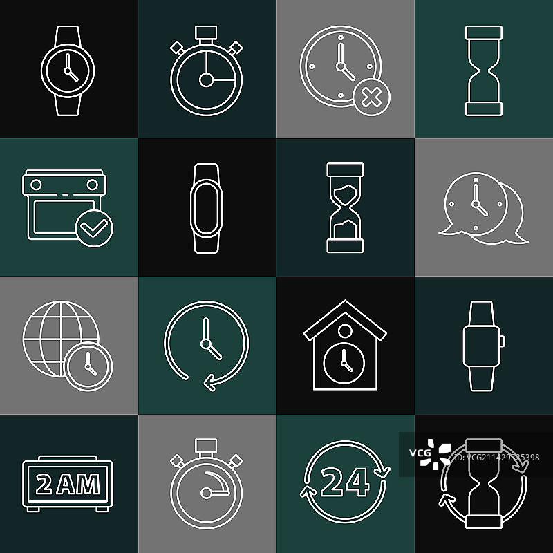 旧沙漏与智能手表图片素材