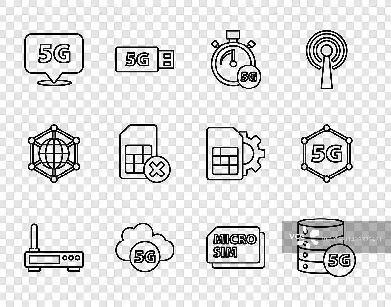 路由器和Wi-Fi信号5G服务器图片素材
