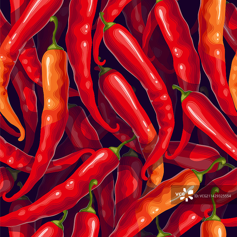 红色辣椒无缝图案图片素材