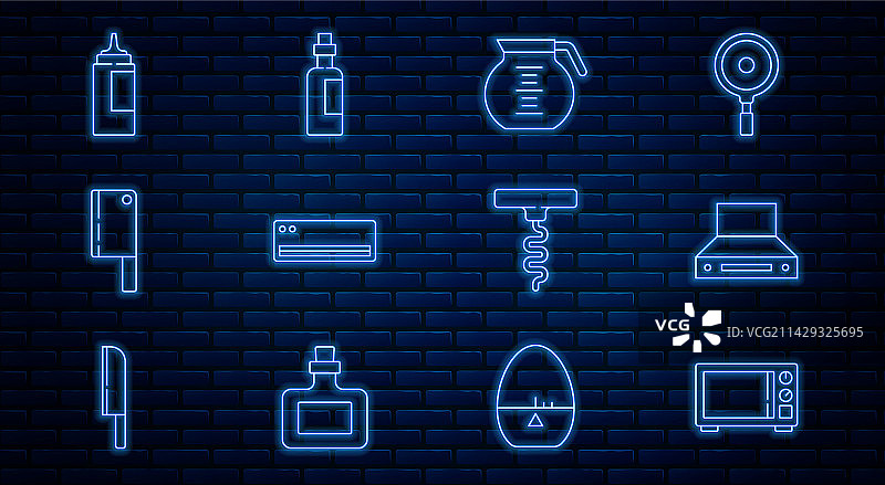 线条微波炉与厨房抽油烟机图片素材