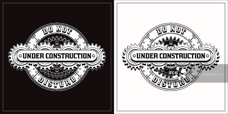 齿轮黑白标签图片素材