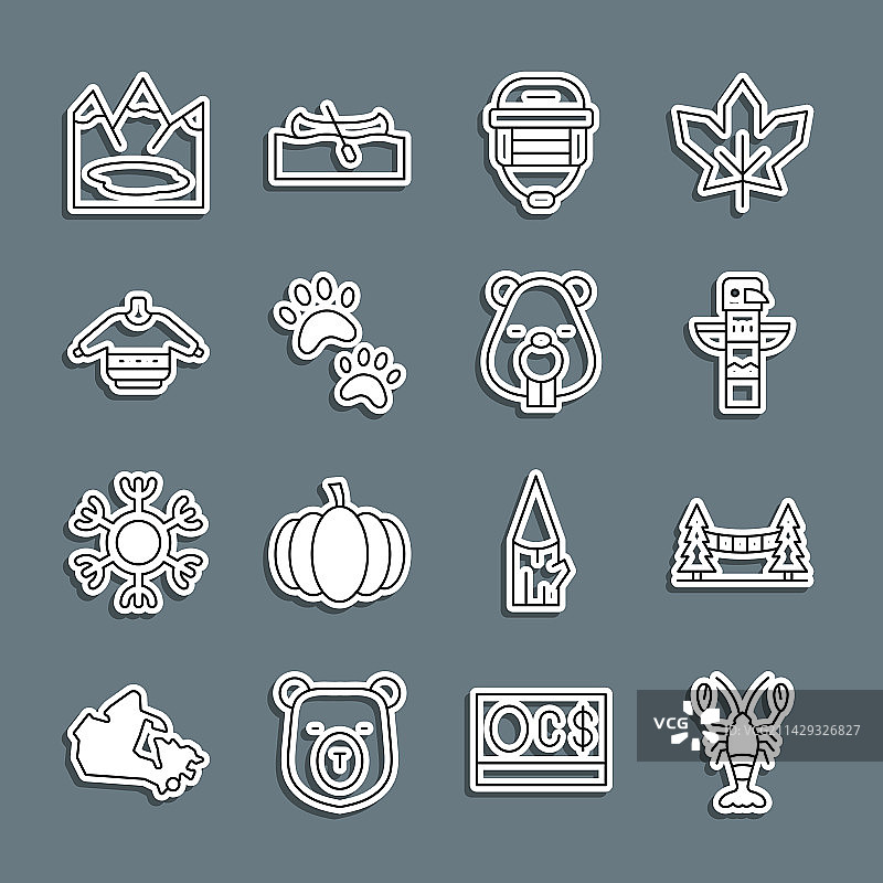 线条龙虾与卡皮拉诺吊桥图片素材